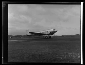 Dakota ZK-AOE aircraft Parera, New Zealand National Airways Corporation