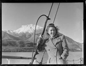 Woman on board SS Earnslaw, Lake Wakatipu, Central Otago