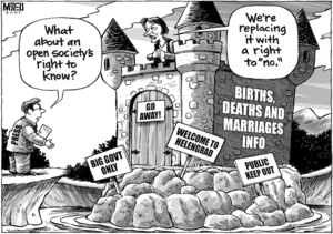 Births, deaths and marriages info. "What about an open society's right to know?" "We're replacing it with a right to 'No'." 24 April, 2007.