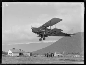 Air Travel Ltd ZK-ADI de Havilland DH83 Fox Moth taking off from Crow's Homestead