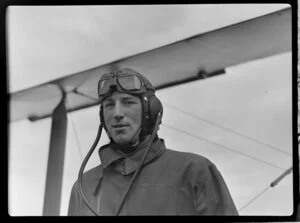 Mr R N Baff, first pilot of the ATC [Air Training Corps] to qualify, Canterbury Aero Club