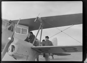 Passengers boarding an aeroplane, Canterbury Aero Club