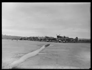 Aircrafts in a row at Whenuapai