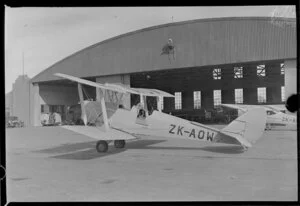 Tiger Moth ZK-AOW at the aerodrome