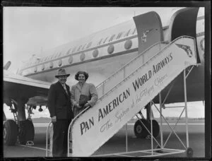 Mr and Mrs Jauncy, passengers on Pan American World Airways