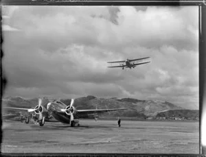 Lodestar and Rapid aircrafts at Rongotai, Wellington