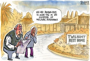 "Uh-oh! Benson-Pope is zero-ing in on clusters of welfare dependency." 5 July, 2006