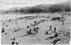 People on the beach at Lyall Bay, Wellington