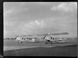 Tiger Moths at the Middle Districts Aero Club, Palmerston North