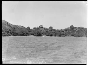 Distant view of a house on the beach, Bay of Islands