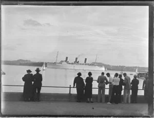 The passenger ship Empress of Britain on Waitemata Harbour, Auckland