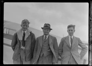 Auckland Aero Club members, G S A Henderson, H C Henderson, Phillip Yates, Auckland Aero Club Field Day, Mangere