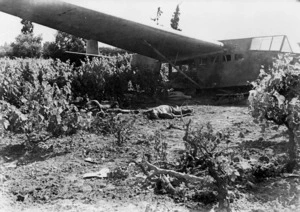 Crashed German glider and dead crew members, Crete
