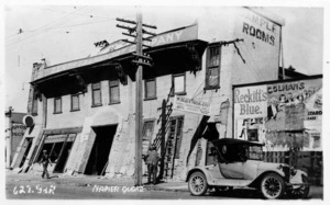 Building damaged by the Hawke's Bay 1931 earthquake