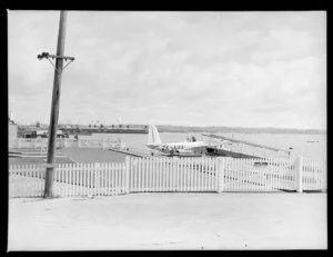 Aircraft docked at Mechanics Bay, Auckland