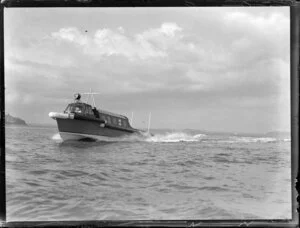 Tasman Empire Airways Ltd motor boat, Mechanics Bay, Auckland