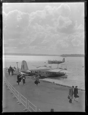 Seaplanes in port at Mechanics Bay, Auckland