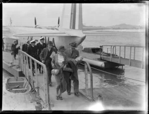 Lady Leys and Dr J A Watson, passengers Tasman Empire Airways Ltd
