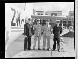 Tasman Empire Airways Ltd and British Overseas Airways Corporation crew members, Messrs Wills, Griffiths, Garden and Coulson
