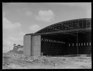Hangar under construction, Hobsonville
