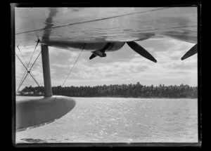Landed seaplane, near Fijian island