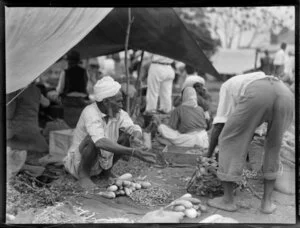 [Fijan indian?] selling his wares, Fiji