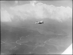 Seaplane Centaurus, Imperial Airways Ltd, flying above Auckland, New Zealand