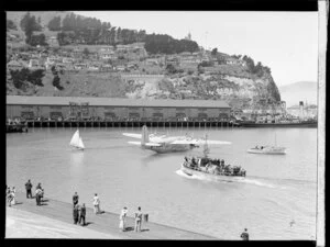 Seaplane Centaurus,anchored in Lyttelton harbour