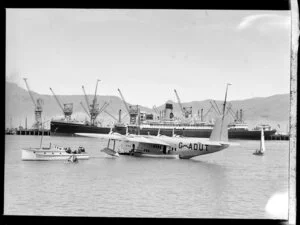 Seaplane Centaurus, anchored in the Port of Lyttelton, Christchurch