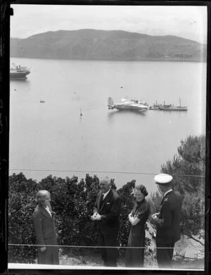 Launches refuelling the flying boat, Centaurus, Wellington Harbour