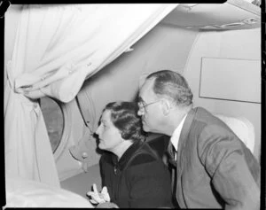 Mrs and Mrs Whitney Young on board Pan American World Airways (PAWA)