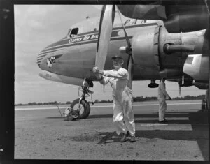 Mr J D Kennedy, aircraft mechanic for Pan American World Airways (PAWA), Clipper Red Rover