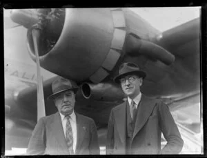 Tasman Empire Airways Ltd, Directors Messrs W Hudson-Fysh (right) and A W Baird