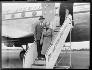 William and Thelma Sidley, passengers of Pan American World Airways (PAWA), Clipper Westward Ho.