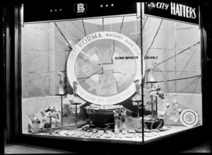 Alfred Bevege Ltd, window display for Korma Mills