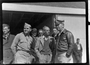 Airforce members at the RNZAC (Royal New Zealand Aero Club) pageant event, Dunedin.