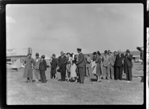The official party including the Governor General Sir Bernard Freyberg at the Royal New Zealand Aero Club pageant in Dunedin