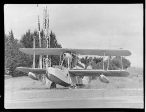 Ralph Exton's Supermarine Walrus aircraft at Mangere, Auckland
