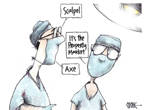Two surgeons choose an axe, not a scapel, to operate on the "Property Market"