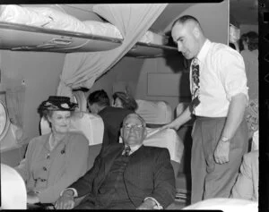 Pan American World Airways courtesy flight, passengers Mr and Mrs S G Milne and Mr Noel Lendrum