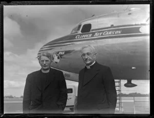 Bishop Liston and Monsignor John Lesman, Pan American World Airways passengers