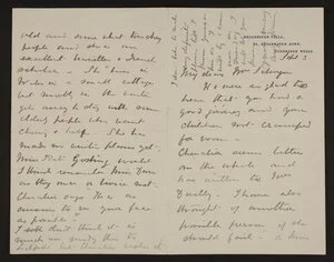 Letter from Broadwater Villa, Tunbridge Wells