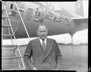 Mr F H Bedford, President of the Atlas Supply Company and leader of the Atlas Flying Showroom Tour to promote American business
