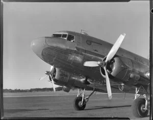 A Dakota airplane, carrying freight and royal mail, NAC (New Zealand National Airways Corporation)