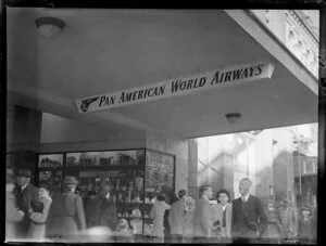 PAWA (Pan American World Airways) sign, in Windsor House, Queen Street, Auckland