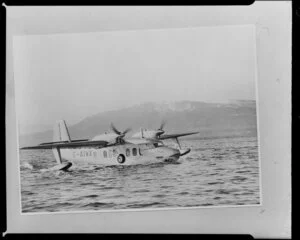 Copy of Short Sealand amphibious aircraft G-AIVX, on water