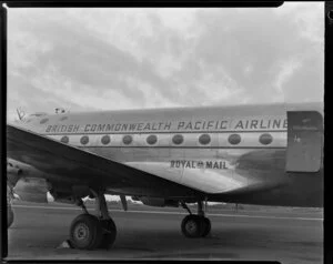 Douglas DC6 RMA Resolution VH-BPA, BCPA [British Commonwealth Pacific Airlines] inauguration, Whenuapai
