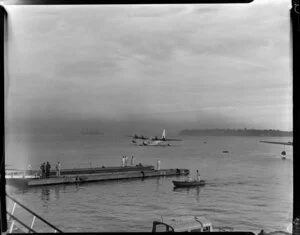 Auckland harbour, early morning scene, TEAL (Tasman Empire Airways Ltd)