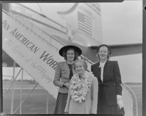 Pan American World Airways passengers, Mrs Patricia Stevens, and Mrs Trevor Davis and daughter