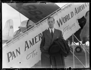 Mr E Solitander, Assistant Director of Finnish Board Mills Association, passenger on Pan American World Airways